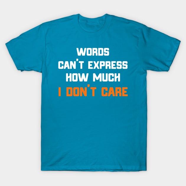 Words Can't Express How Much I Don't Care T-Shirt by ckandrus